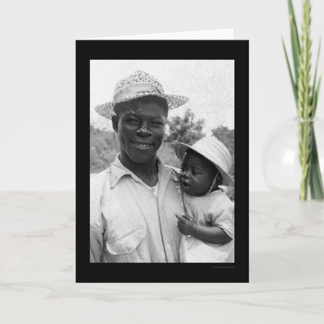 Afrikanischer Vater und Baby 1935 Karte (Vorderseite)