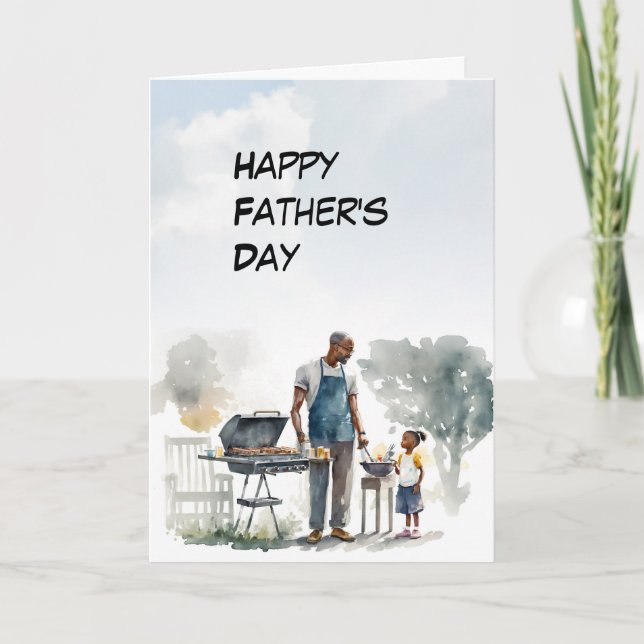 Afrikanischer Vater und Kindertagskarte Dankeskarte (Vorderseite)