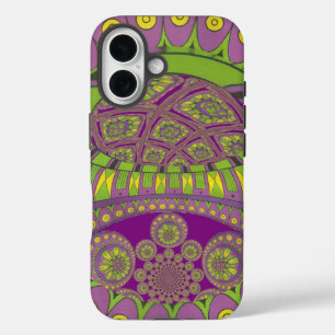 Afrikanischer Violetter und Gelber Kaleidoskop Tra iPhone 16 Hülle