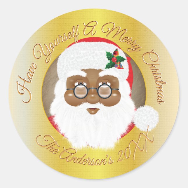 Afrikanischer Weihnachtsfeiertag Runder Aufkleber (Vorderseite)