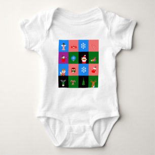 afrikanischer Weihnachtsmann Farbblock Baby Strampler
