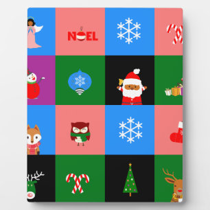 afrikanischer Weihnachtsmann Farbblock Fotoplatte