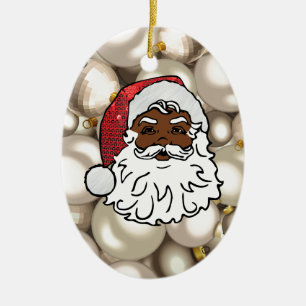afrikanischer Weihnachtsmann Keramikornament