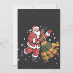 Afrikanischer Weihnachtsmann Mrs Claus tanzt Afroa Einladung