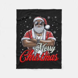 Afrikanischer Weihnachtsmann Pajama Cool Black Fleecedecke