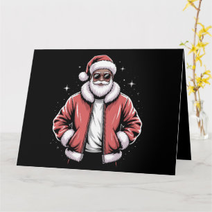 Afrikanischer Weihnachtsmann Pajama Cool Black Karte
