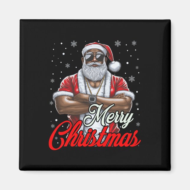 Afrikanischer Weihnachtsmann Pajama Cool Black Magnet (Vorne)