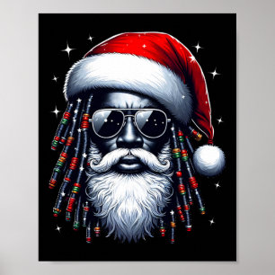Afrikanischer Weihnachtsmann Pajama Cool Black Poster