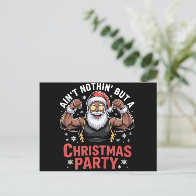 Afrikanischer Weihnachtsmann Pajama Feiertagspostkarte (Stehend Vorderseite)