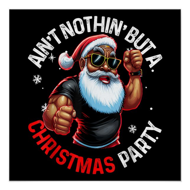 Afrikanischer Weihnachtsmann Pajama Poster (Vorderseite)