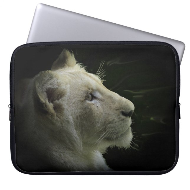Afrikanischer Weißer Löwe Big Cat Wildlife Laptop  Laptopschutzhülle (Vorderseite)