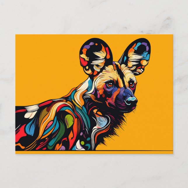 Afrikanischer Wilder Hund Postcard Postkarte (Vorderseite)