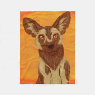 Afrikanischer Wildhund Fleecedecke