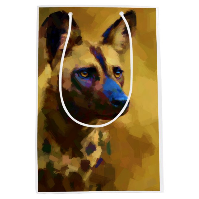 Afrikanischer Wildhund Mittlere Geschenktüte (Vorderseite)