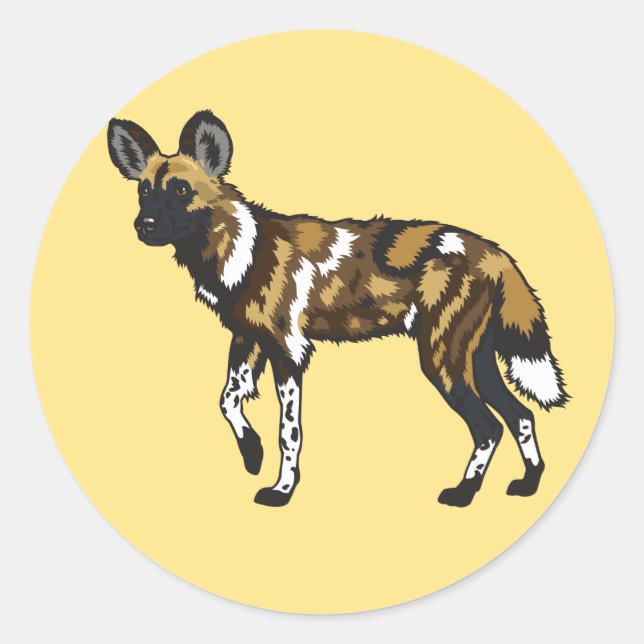 Afrikanischer Wildhund Runder Aufkleber (Vorderseite)