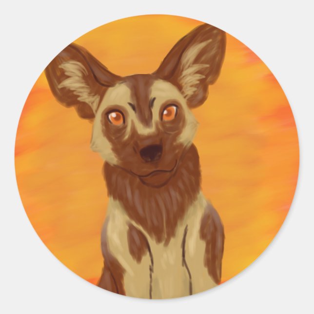 Afrikanischer Wildhund Runder Aufkleber (Vorderseite)