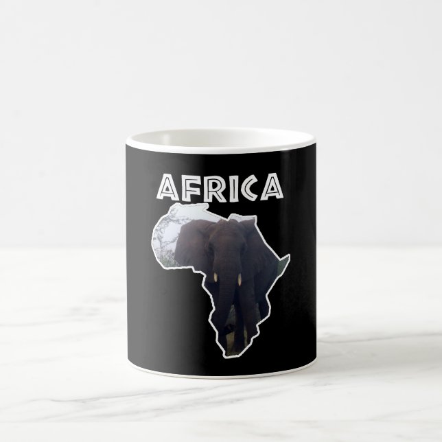 Afrikanischer Wildtierkontinent Weißer Elefantenne Kaffeetasse (Mittel)
