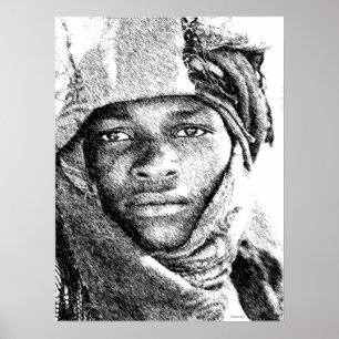 Afrikanischer Wüstenjunge Poster