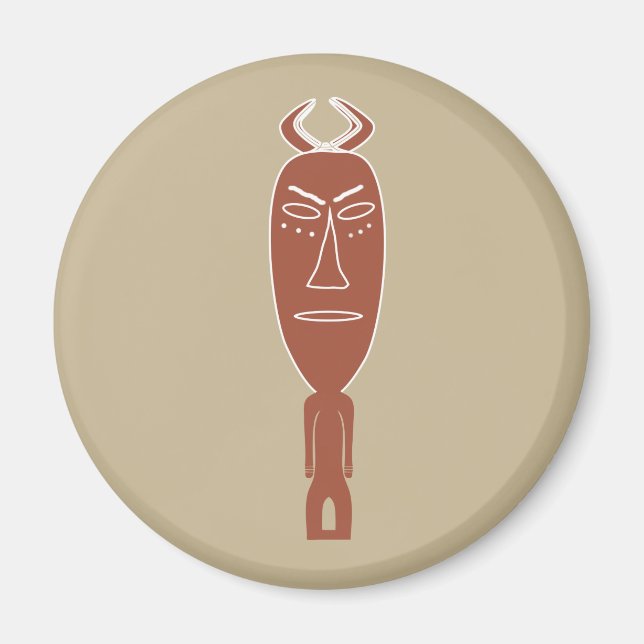 afrikanisches abstraktes Portrait Magnet (Vorne)
