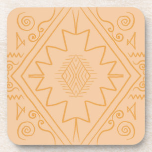 afrikanisches, afrakanisches Muster, braun, elegan Getränkeuntersetzer