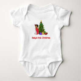 Afrikanisches amerikanisches Baby Girl's First Chr Baby Strampler