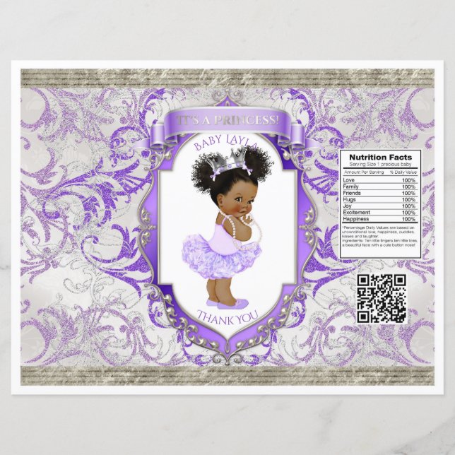 Afrikanisches amerikanisches Baby Lila Silver Chip (Vorderseite)
