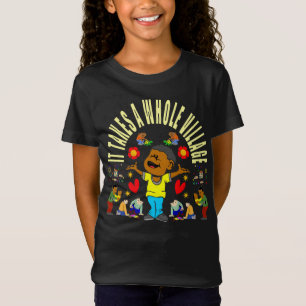 Afrikanisches amerikanisches Dorf zieht schwarzes  T-Shirt