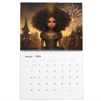 Afrikanisches amerikanisches Mädchen: Feiern der J Kalender