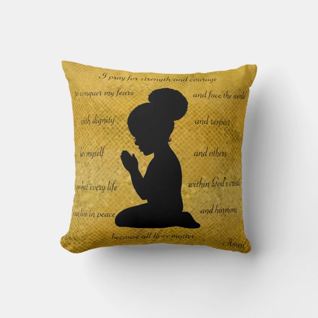 Afrikanisches amerikanisches Pillow Child Prachen  Kissen (Vorderseite)