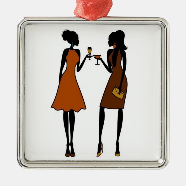 **AFRIKANISCHES AMERIKANISCHES** SCHÖNE LADIE ORNAMENT AUS METALL (Vorne)