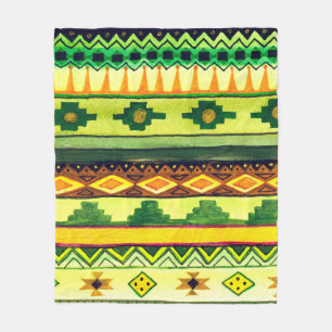 Afrikanisches Aquarellmuster Fleecedecke