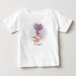Afrikanisches Baby Mädchen Meerjungfrau 1. Geburts Baby T-shirt