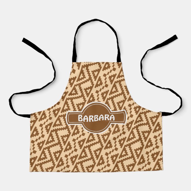 Afrikanisches Beige-Braun-Minimalmuster Schürze (Vorderseite)
