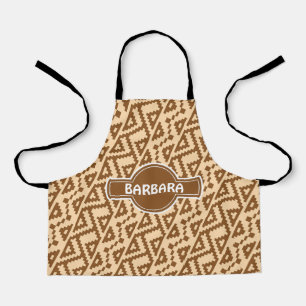 Afrikanisches Beige Braunes Minimal Muster Schürze