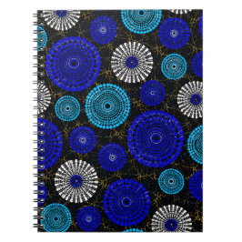 Afrikanisches blaues Sonnen-Burst-Geometrie-Notizb Notizblock