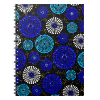Afrikanisches blaues Sonnen-Burst-Geometrie-Notizb Notizblock