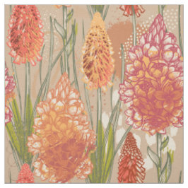 Afrikanisches Blumenorange Rosa Gold Stoff