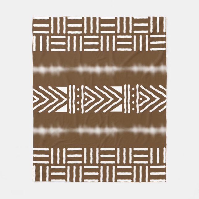 afrikanisches Bogolan Decorative Blanket Fleecedecke (Vorderseite)