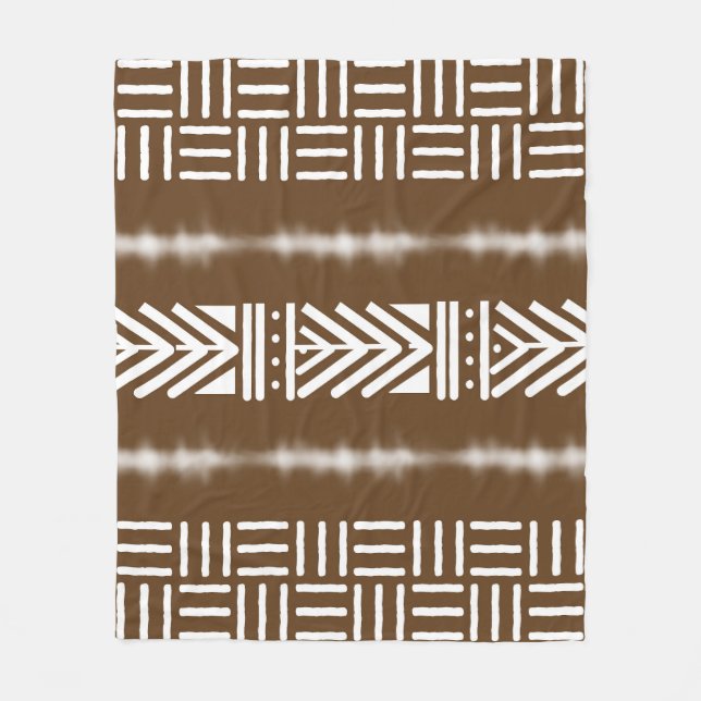 afrikanisches Bogolan Decorative Blanket Fleecedecke (Vorderseite)