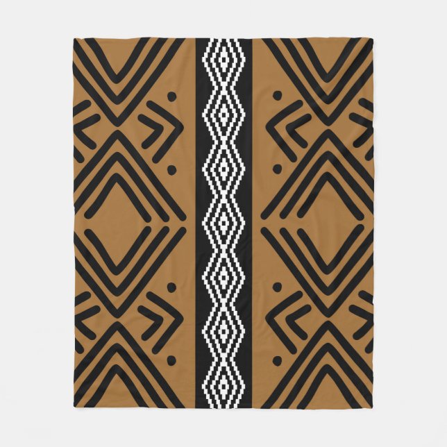 afrikanisches Bogolan Decorative Blanket Fleecedecke (Vorderseite)