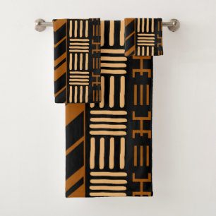 Afrikanisches Bogolan Style Schlammtuch Inspiriert Badhandtuch Set