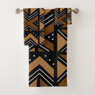 Afrikanisches Bogolan Style Schlammtuch Inspiriert Badhandtuch Set