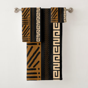 Afrikanisches Bogolan Style Schlammtuch Inspiriert Badhandtuch Set