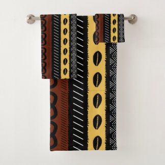 Afrikanisches Bogolan Style Schlammtuch Inspiriert Badhandtuch Set