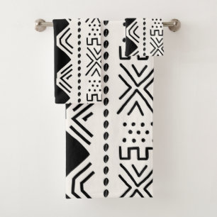 Afrikanisches Bogolan Style Schlammtuch Inspiriert Badhandtuch Set