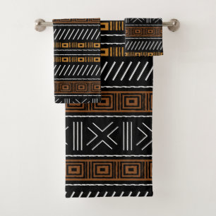 Afrikanisches Bogolan Style Schlammtuch Inspiriert Badhandtuch Set