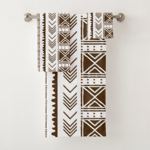 Afrikanisches Bogolan Style Schlammtuch Inspiriert Badhandtuch Set