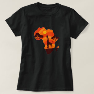 Afrikanisches Damen-T-Shirt mit Sonnen-Motiv T-Shirt