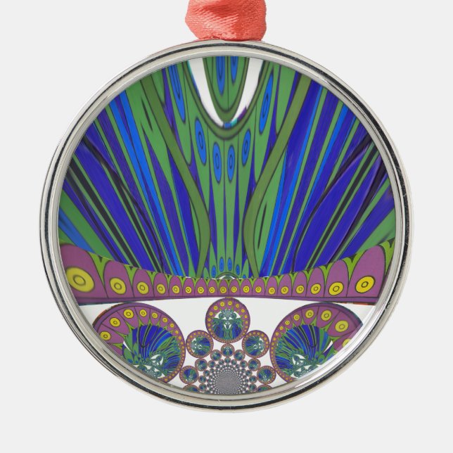 Afrikanisches Dekormuster Moderne Designfarben Ornament Aus Metall (Vorne)