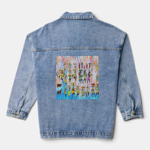 Afrikanisches Dorf Jeansjacke